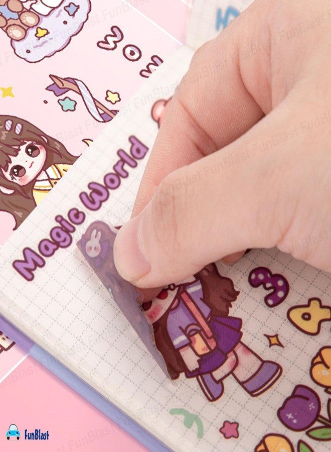 FunBlast Sweet Party Theme Kawaii Self Adhesive Floor Stickers -100 Sheets PVC Cute Washi Sticker for Project, Japanese Style Girls Sticker Set, Scrapbooking, DIY Arts Crafts - 18 x 18 x 2 CM - Image 4