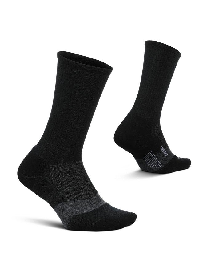 Feetures Feetures Merino 10 Max Cushion Crew Sock - Wool Socks for Women & Men - Charcoal, M (1 Pair) - Image 1