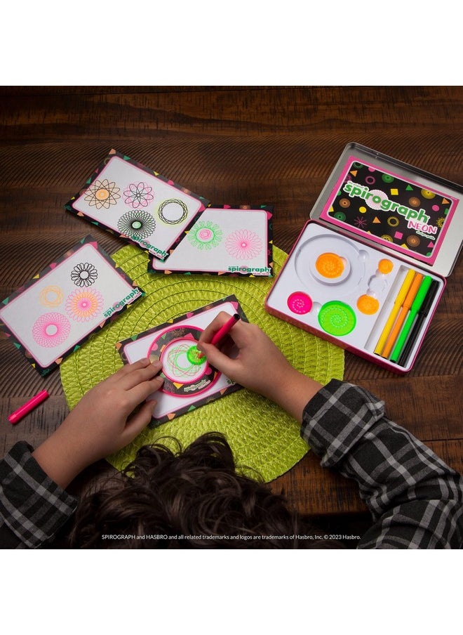 Spirograph - Neon Tin Art Drawing Kit The Classic Way To Make Countless Amazing Designs With Neon Colors For Ages 8+ - Image 1