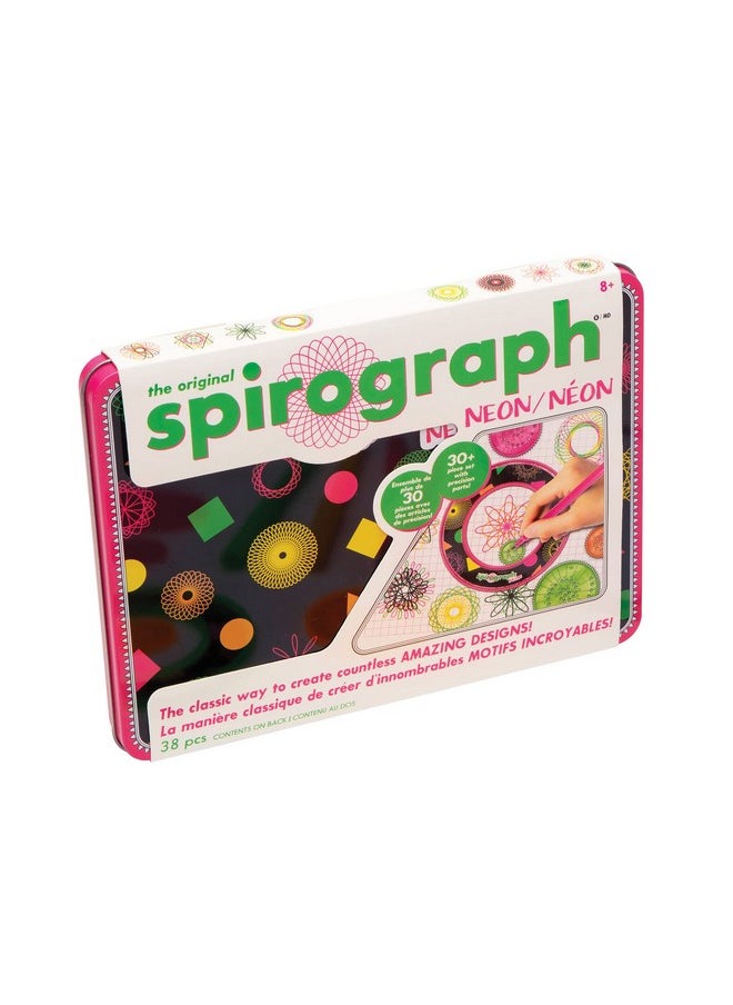 Spirograph - Neon Tin Art Drawing Kit The Classic Way To Make Countless Amazing Designs With Neon Colors For Ages 8+ - Image 1