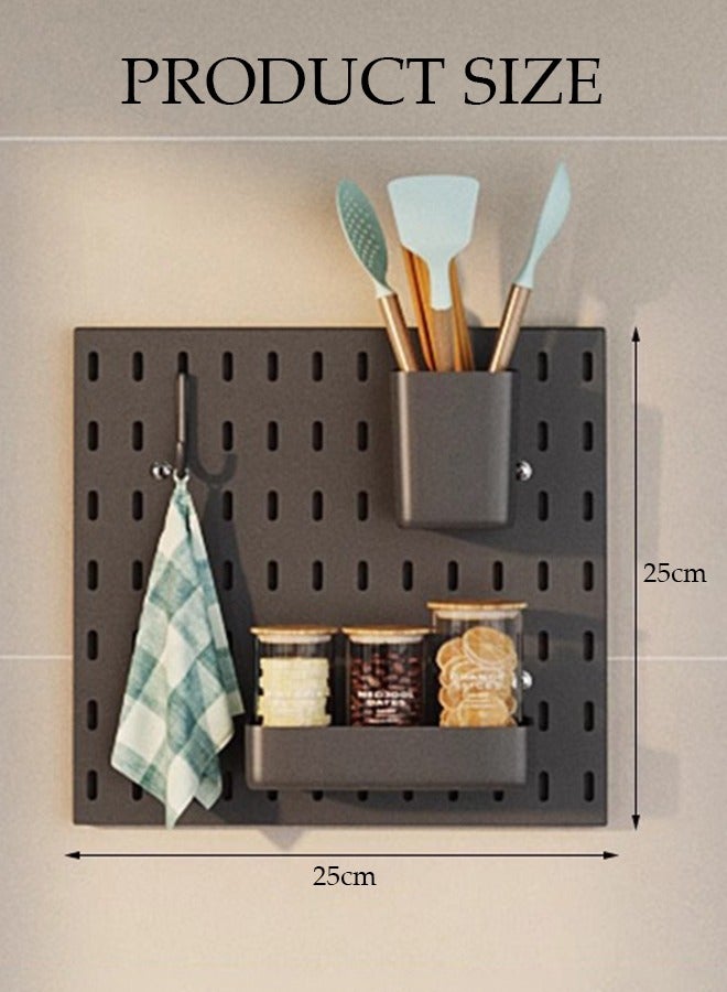 DUNISO مجموعة لوحات تثبيت الحائط، لوحة عرض مثبتة على الحائط، مجموعة لوحات مثبتة على الحائط مع 3 لوحات و 36 ملحق، قابلة للفك بحرية، لتخزين الحائط، وإنهاء الفنون والحرف، وعرض زخرفي، أسود - Image 2