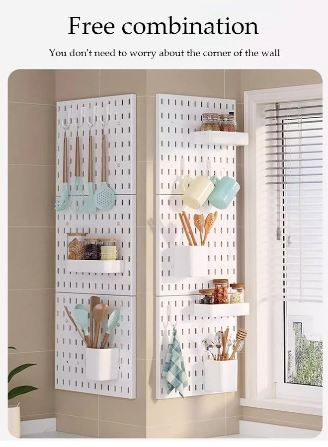 DUNISO مجموعة لوحات تثبيت الحائط، لوحة عرض مثبتة على الحائط، مجموعة لوحات مثبتة على الحائط مع 3 لوحات و 36 ملحق، قابلة للفك بحرية، لتخزين الحائط، وإنهاء الفنون والحرف، وعرض زخرفي، أسود - Image 3