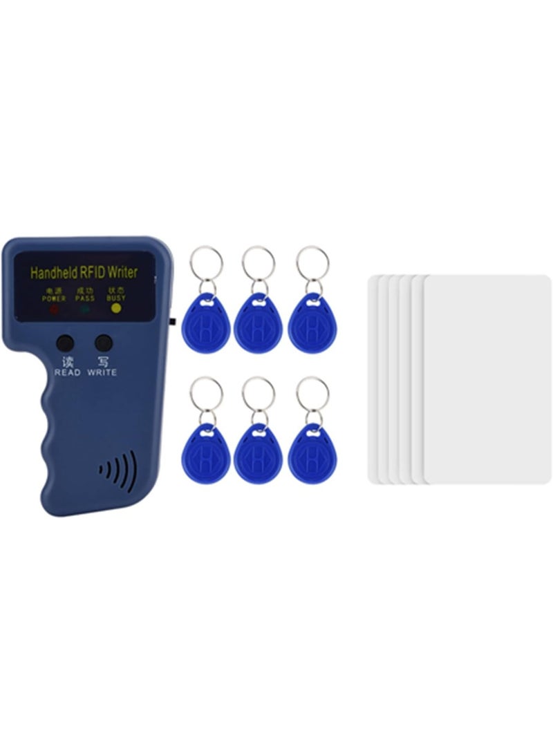 FAYET 125KHz RFID Copier – Handheld ID Card Writer with 6 Key Fobs & 6 Blank Cards - Image 1