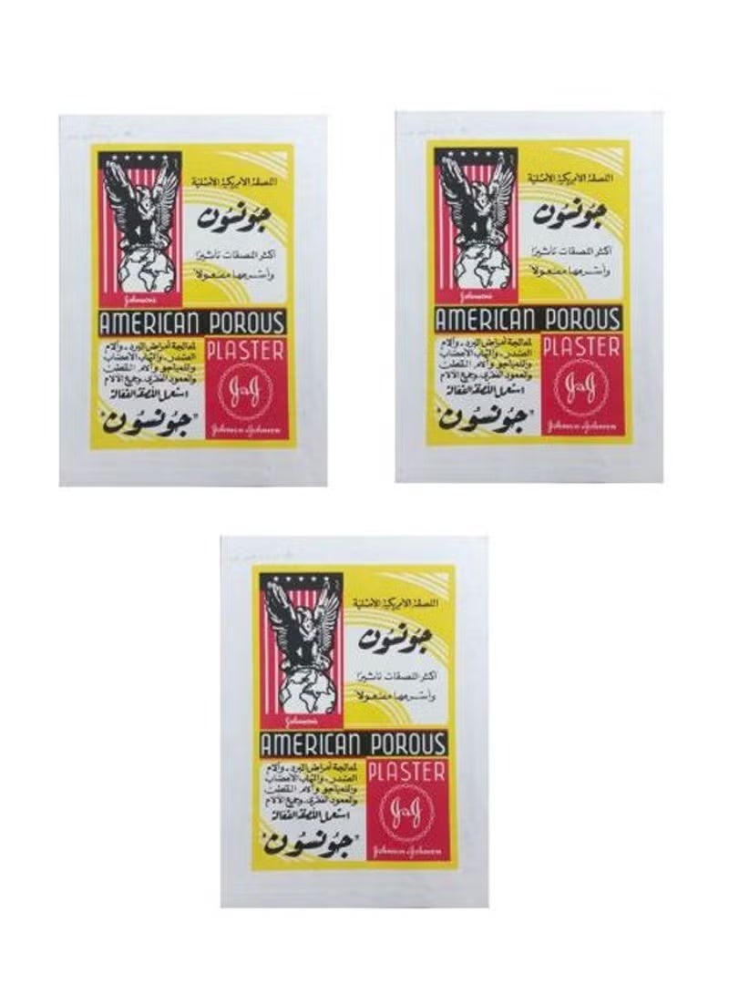 Johnson & Johnson Pack Of 3 Sheets Of American Porous Plaster - Image 1