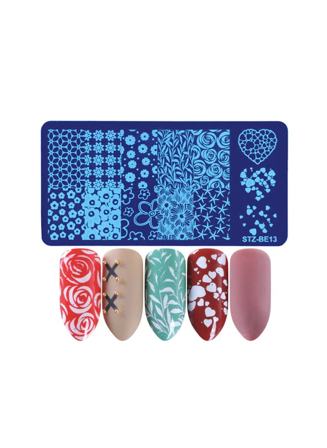 brunson - Nail Plates Nail Stamp Templates Metal Manicure Stencils Nail Art Stamping Image Plates for Nail Salon DIY Decoration MEDIUM NSP STZBE13 - Image 1