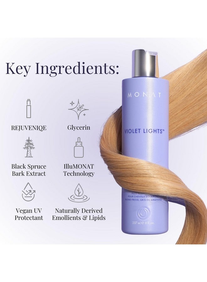 مونات شامبو Violet Lights Anti-Brass - ينير الشعر بشكل خفيف - تركيبة تفتيح متقدمة - نتائج نابضة بالحياة وسهلة التحكم - تنظيف لطيف لشعر لامع - غني بـ Rejuveniqe® - Image 4