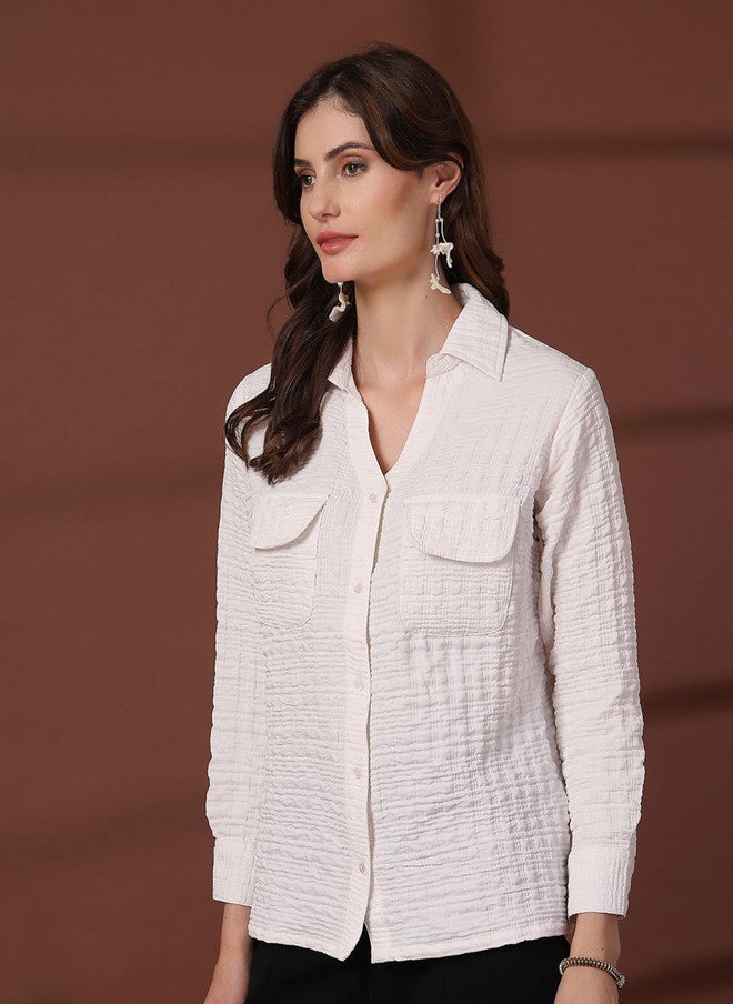 PlusS White Casual Shirt for Women - Image 4