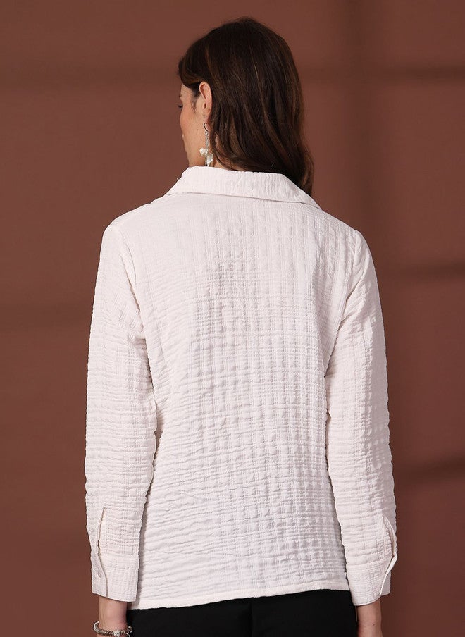 PlusS White Casual Shirt for Women - Image 5