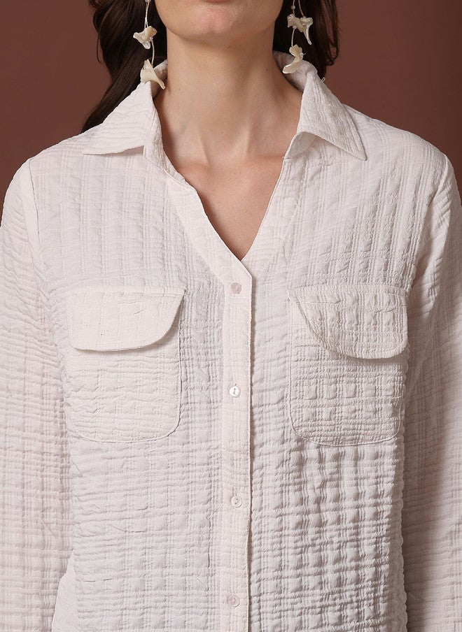 PlusS White Casual Shirt for Women - Image 2