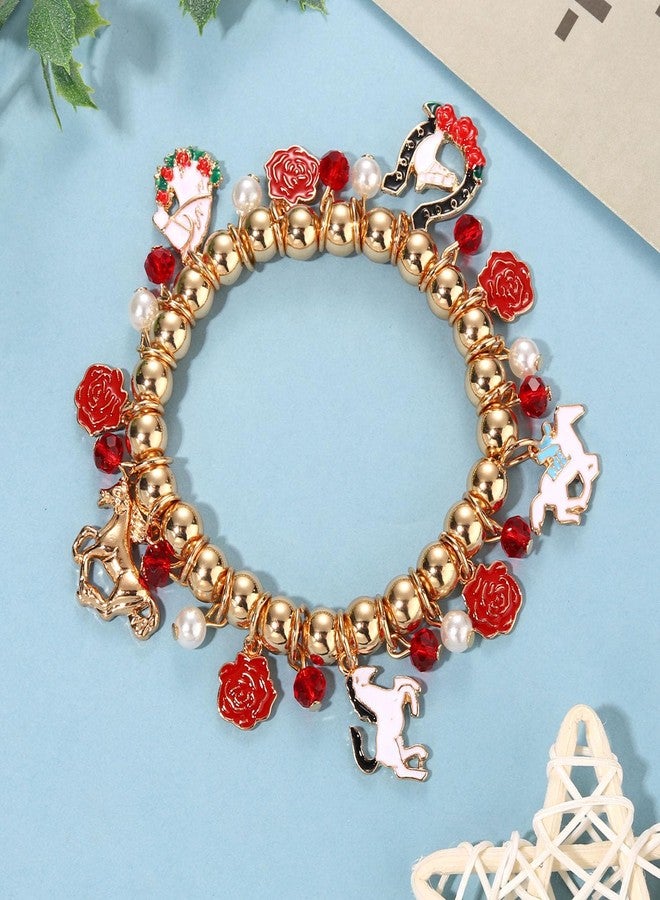 فالين أساور ساحرة لسباق كنتاكي ديربي للنساء، إكسسوارات ملابس الديربي، أساور لطيفة على شكل حصان وزهرة ورد، أساور ذهبية مطرزة على شكل حدوة حصان، أساور ساحرة لبدلة الفارس، هدايا تذكارية لحفلات سباق الخيل (ديربي 1) - Image 4