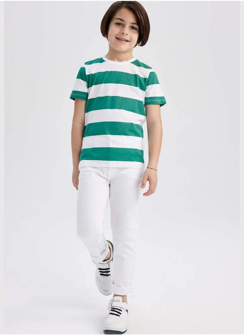 ديفاكتو Boy Crew Neck Knitted Short Sleeve T-Shirt