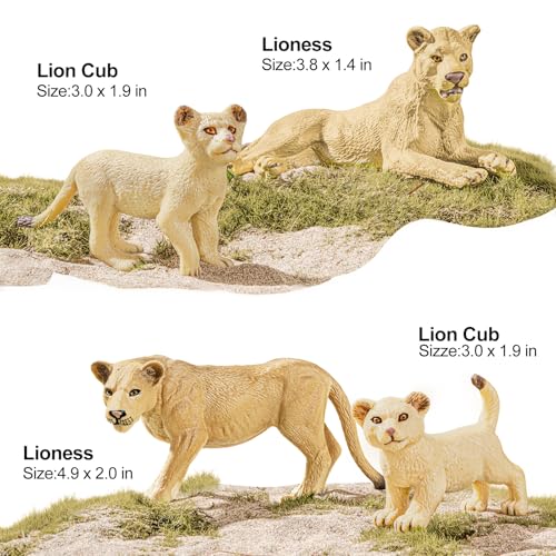 THINKBAY 6PCS Lion Toys Figurines Pride African Jungle Animals Lion Family Realistic Zoo Animal Toys Preschool Toy Birthday Gift Cake Toppers for Kids Boys Girls - Image 5