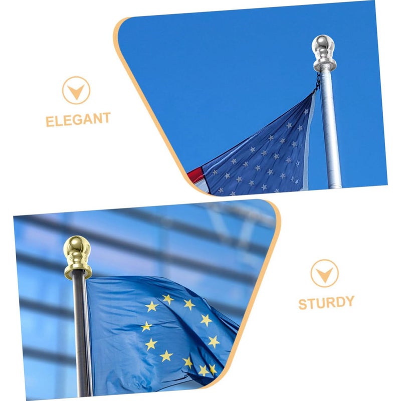 2 Pcs Black Plastic Flagpole Finials Decorative Outdoor Garden Flag Pole Toppers - Image 5