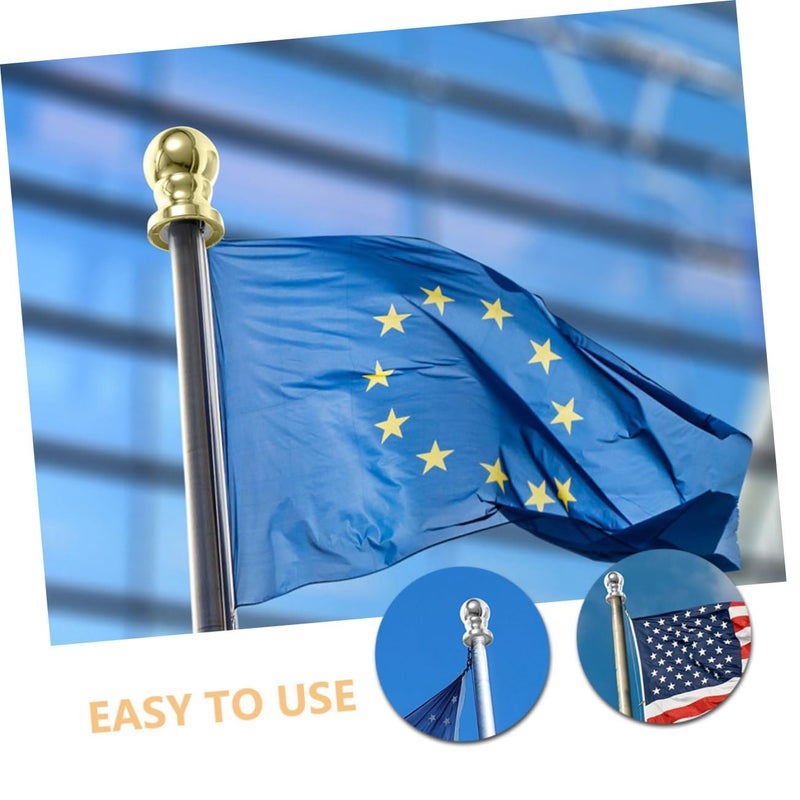 2 Pcs Black Plastic Flagpole Finials Decorative Outdoor Garden Flag Pole Toppers - Image 4