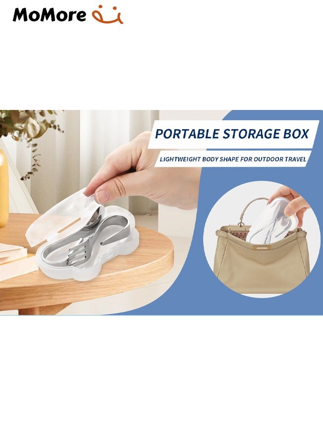 Momore 2 Piece Baby 304 Stainless Steel Utensils Training Spoon And Fork With Case Set - Image 5