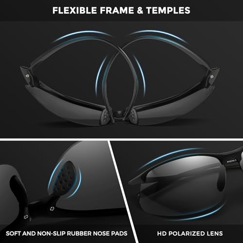 SUNGAIT Ultra Lightweight Rimless Polarized Sports Sunglasses for Men Fishing Running UV400 Protection - Image 3