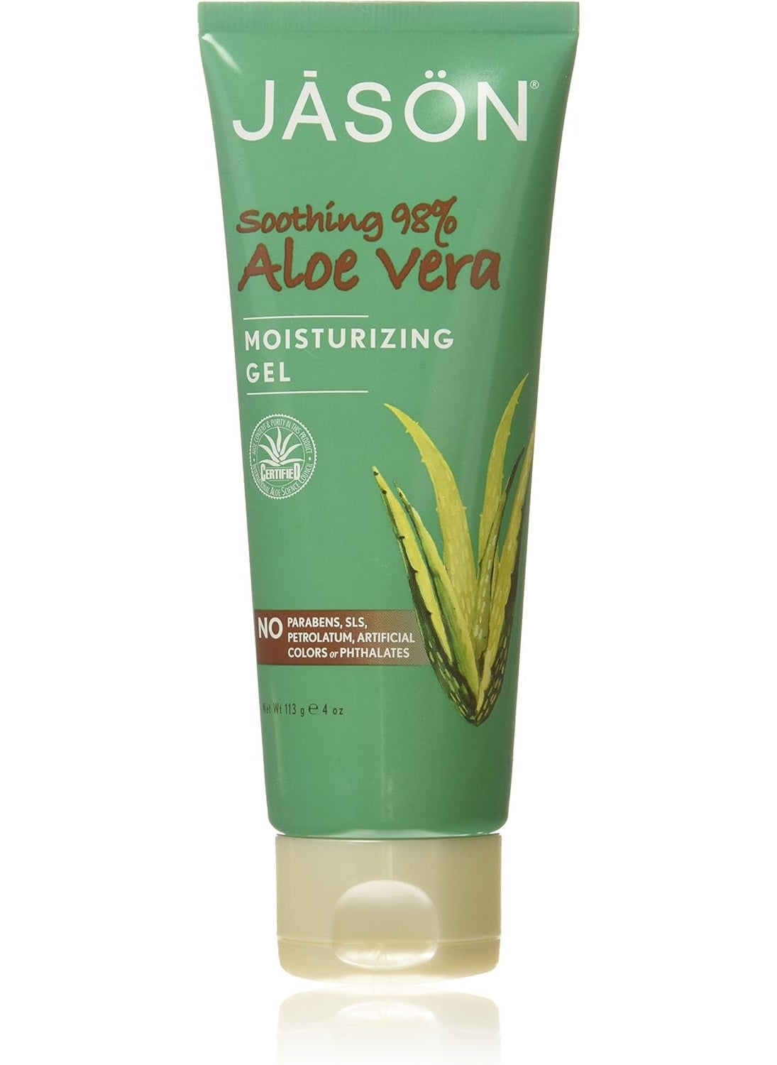 Jason JASON Soothing 98 Aloe Vera Moisturizing Gel IASC Certified 4 Ounce Tube 