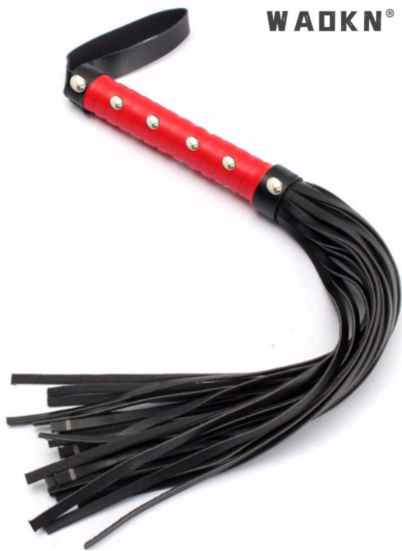 WAOKN Leather Horse Whip Leather Whip for Horses Whip for Play Faux Leather Whips PU Handle Outdoor Sports Horse Riding Whip Lightweight Gift Accessories Training Tool Portable Gift  - Image 2