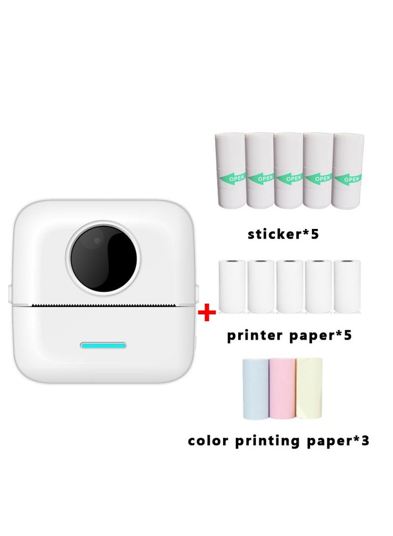 XiuWoo Label Printer, DMG Portable Thermal Printer, Mini Photo Printer, Rechargeable Labeler, Small Bluetooth Inkless Printer with 11 Rolls Thermal Paper for Android and iOS Smartphones - Image 1
