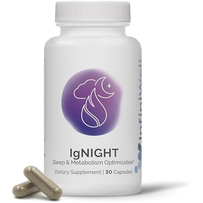 InfiniWell IgNIGHT - Valerian Root & Ashwagandha Sleep Aid with Grains of Paradise to Support Metabolic Health - Promote Healthy Metabolic Function While You Sleep - (30 Capsules) - Image 1
