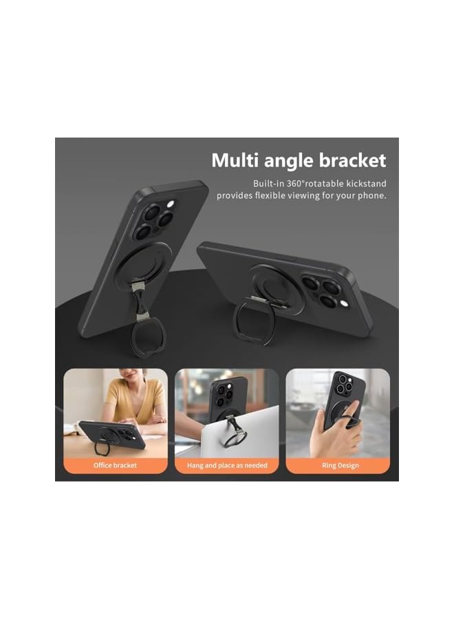 Green Tiger Magnetic Phone Ring Holder for MagSafie, Magnetic Cell Phone Grip Stand Finger Ring Kickstand, Flexible 360° Rotation Compatible with MagSafie Accessories for iPhone 16 15 14 13 12 Pro Max Plus Black - Image 4