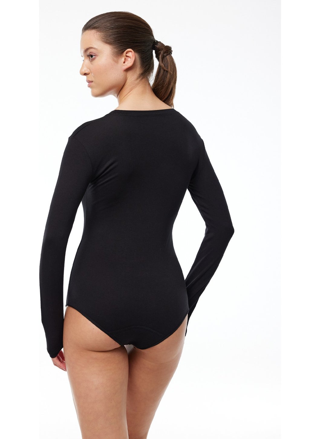 Women's Black Round Neck Long Sleeve Hooked Modal Bodysuit 137 - pzsku/Z0C4ED972DB6281DD8DDFZ/45/_/1728046941/2b069703-0c81-4626-bc22-405488cc38af