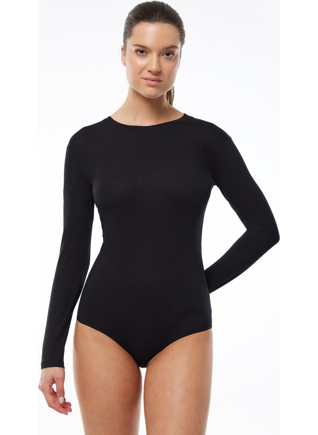 Women's Black Round Neck Long Sleeve Hooked Modal Bodysuit 137 - pzsku/Z0C4ED972DB6281DD8DDFZ/45/_/1728047043/1b0f0502-7759-460b-8718-1e7471235f74