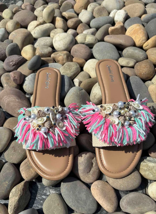 Sandal Stories SANDAL STORIES Women Embellished Beaded Open Toe Flats