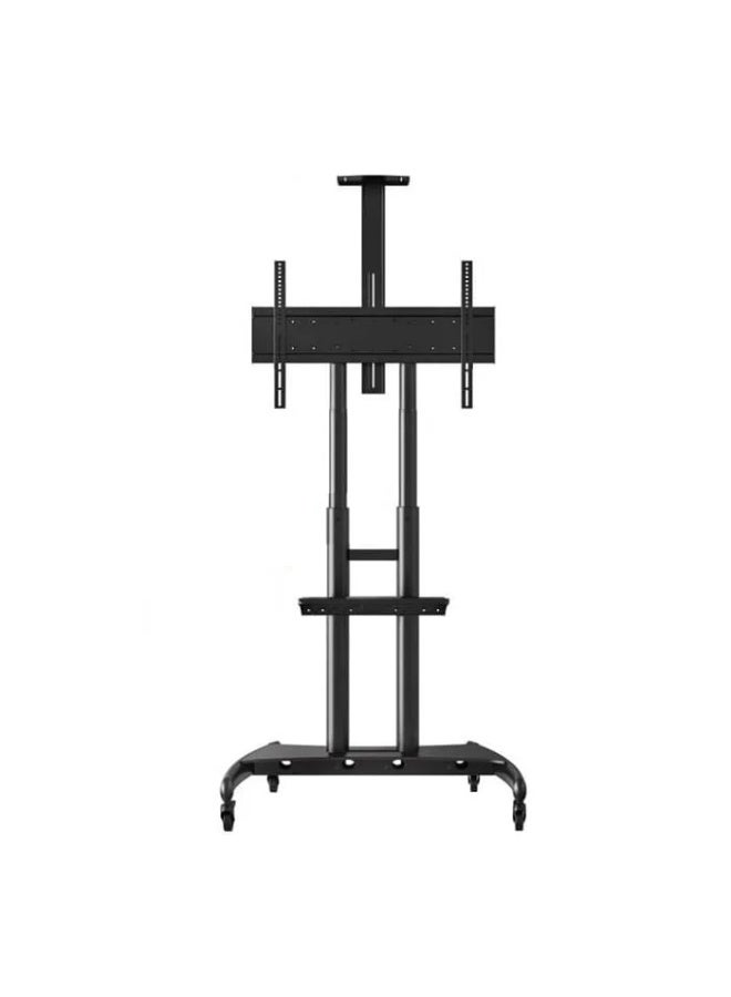 Heavy-Duty Mobile TV Cart Stand – Adjustable Professional Floor Trolley for 55–90 Inch TVs with Lockable Wheels, AV Shelf & Cable Management - Image 2