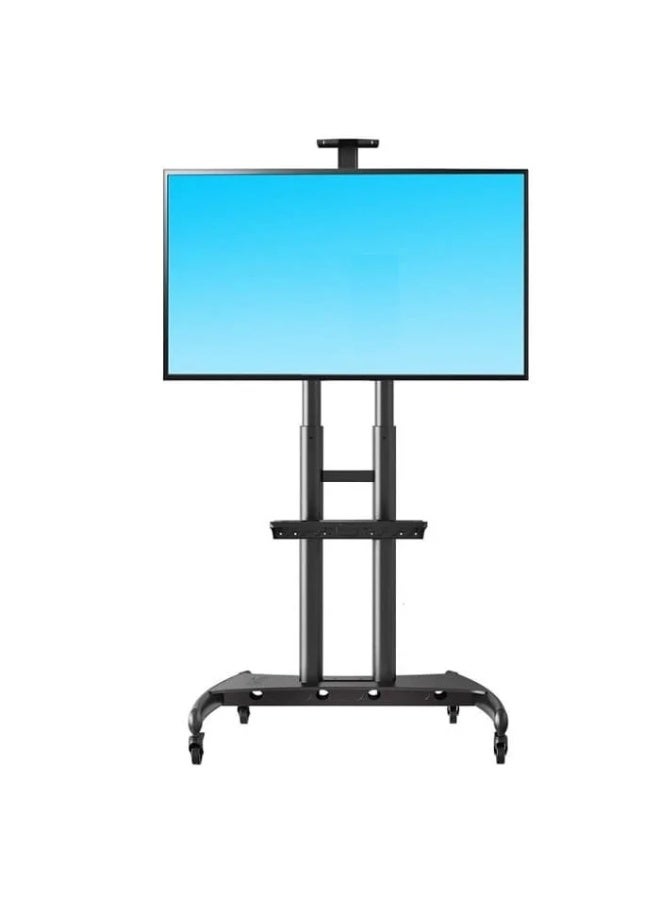 Heavy-Duty Mobile TV Cart Stand – Adjustable Professional Floor Trolley for 55–90 Inch TVs with Lockable Wheels, AV Shelf & Cable Management - Image 1
