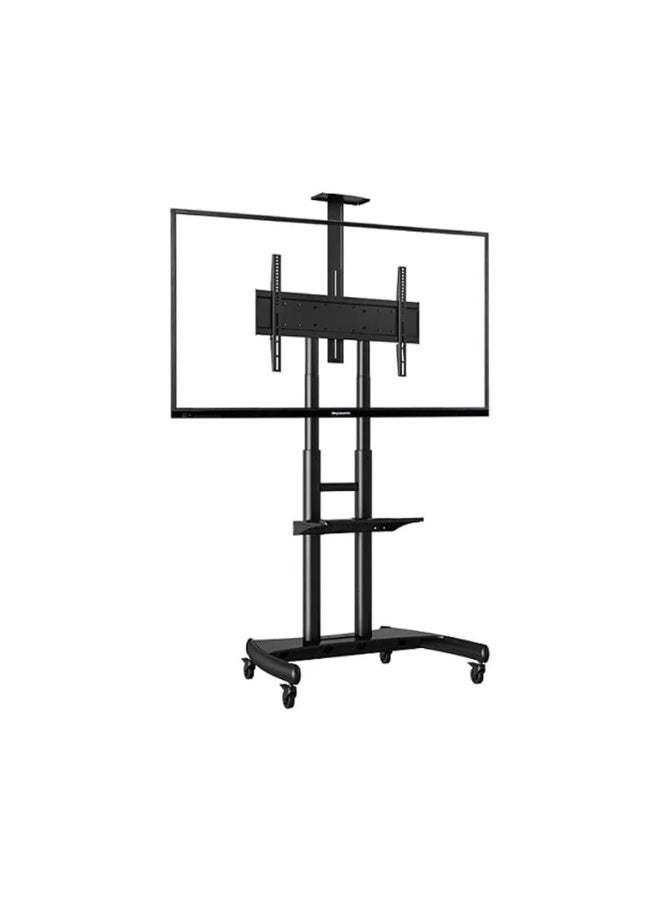 Heavy-Duty Mobile TV Cart Stand – Adjustable Professional Floor Trolley for 55–90 Inch TVs with Lockable Wheels, AV Shelf & Cable Management - Image 4