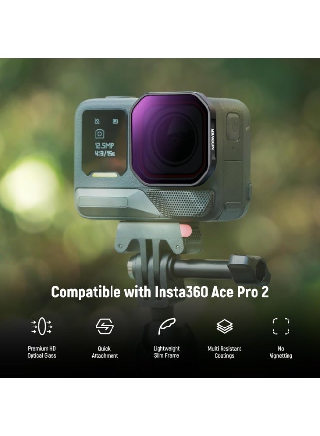 نيوير 4 Pack Polarized ND Filter Set Compatible with Insta360 Ace Pro/Ace Pro 2, ND8/PL, ND16/PL, ND32/PL, ND64/PL - Image 2