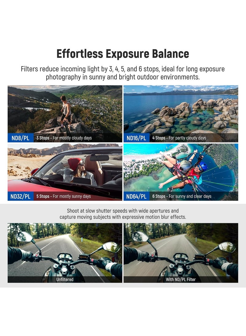 نيوير 4 Pack Polarized ND Filter Set Compatible with Insta360 Ace Pro/Ace Pro 2, ND8/PL, ND16/PL, ND32/PL, ND64/PL - Image 4