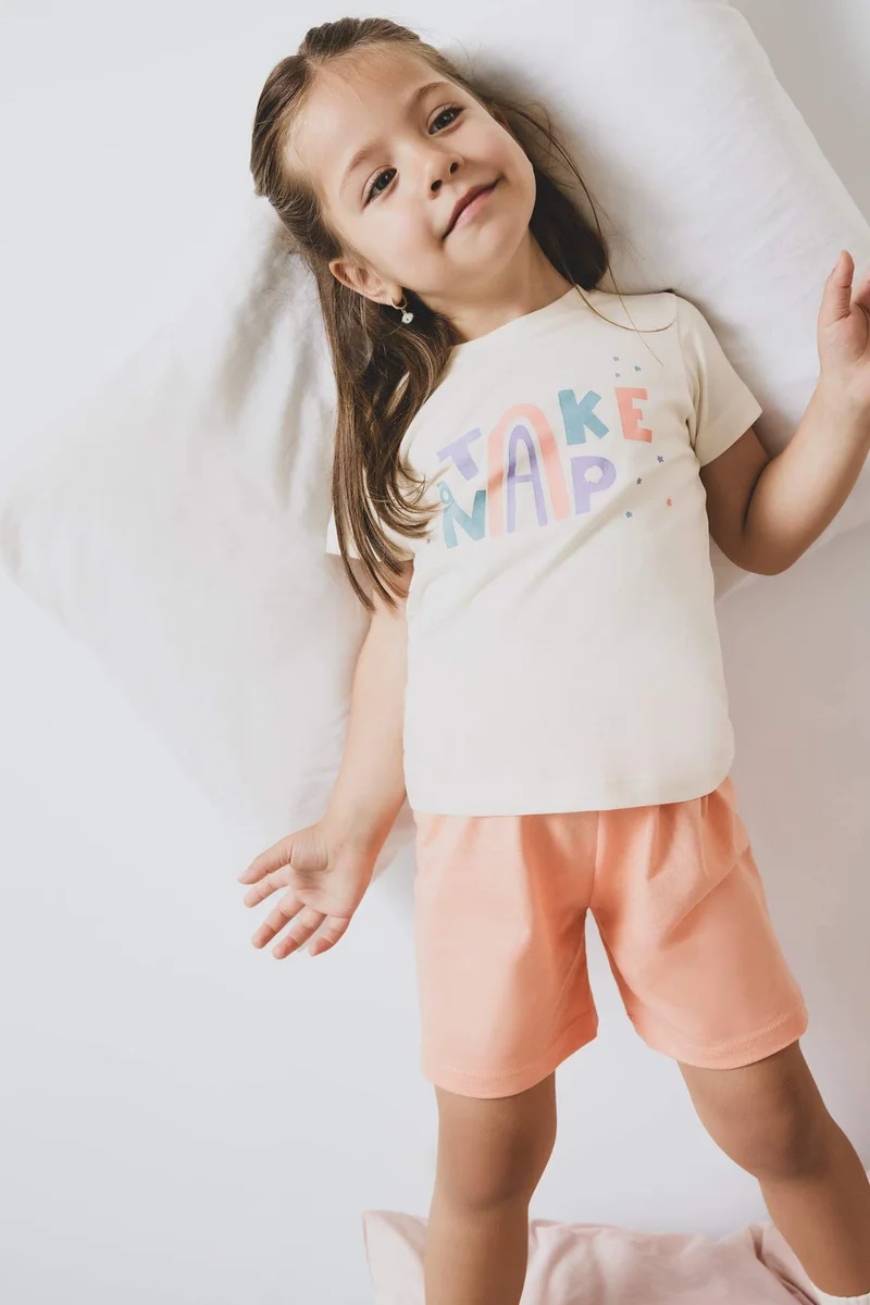 ديفاكتو Girl Star Patterned Cotton 4 Piece Pyjamas Set