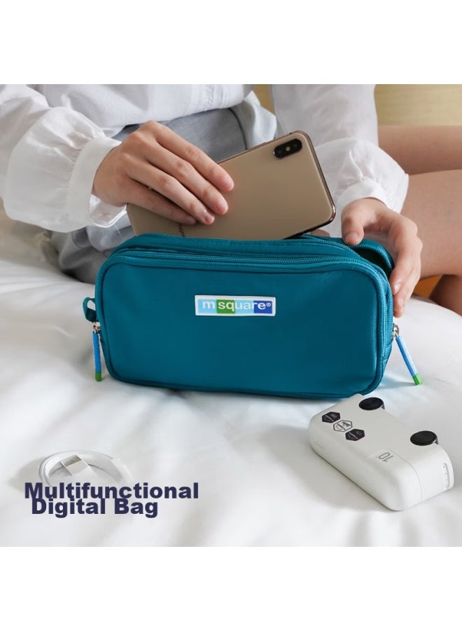 M Square Travel Aesthetic Storage Bag 8-piece Set, Toiletry Bag, Makeup Bag, Shoe Bag, Storage Bag For Business Trips, Lake Blue - Image 5