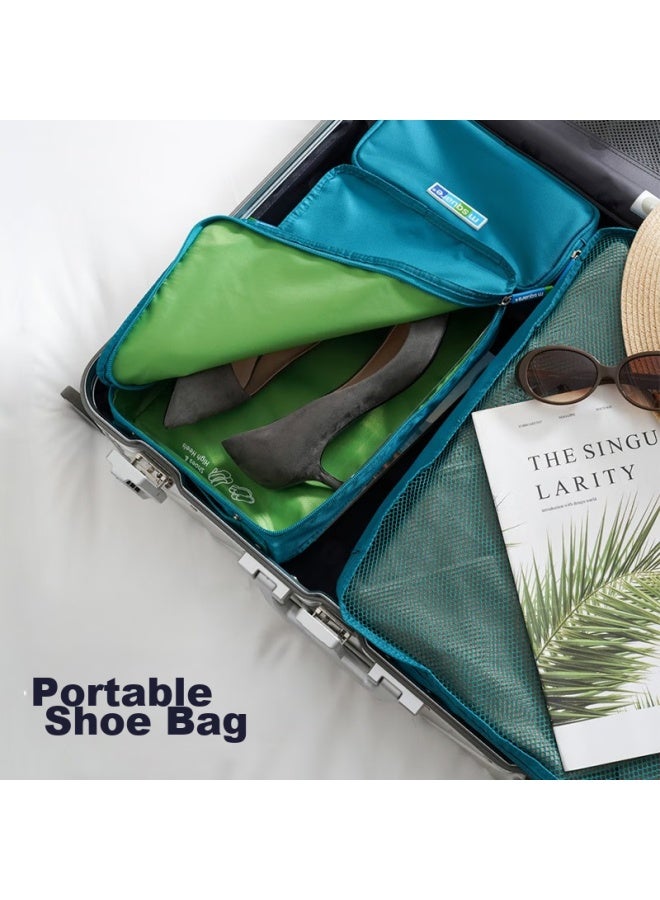 M Square Travel Aesthetic Storage Bag 8-piece Set, Toiletry Bag, Makeup Bag, Shoe Bag, Storage Bag For Business Trips, Lake Blue - Image 4