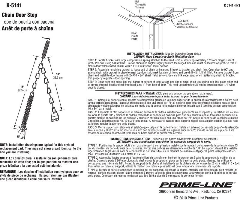 Prime-Line Products K 5141 Storm Door Chain and Spring, Black - Image 3