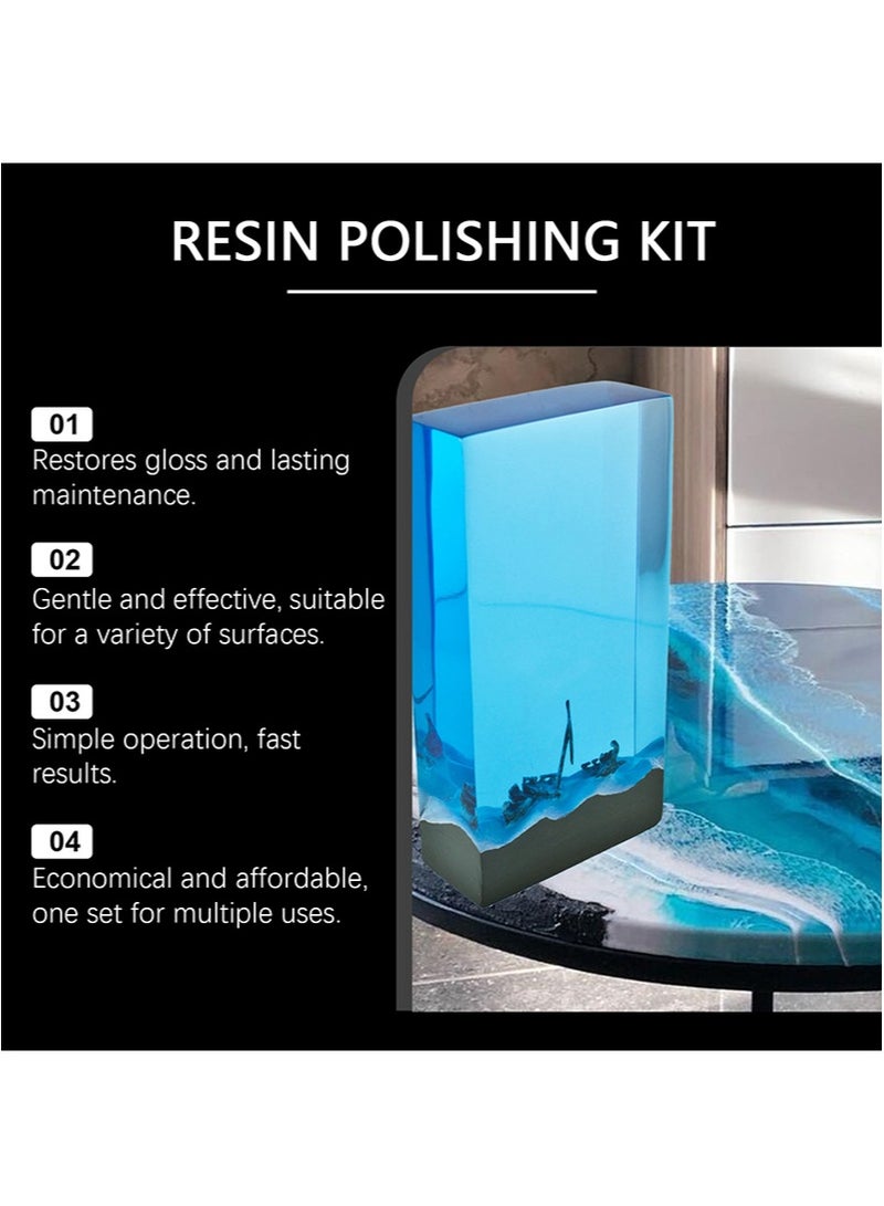 Jaysuing Resin Polishing Kit，Astounding Epoxy Resin Polishing Kit，Epoxy Resin Polish，Gloss Paste，Resin Epoxy Polish，With Scraper，Gloves And Sponge，For Removing Scratches，Metal And Stone Countertops（100g+100ml） - Image 5