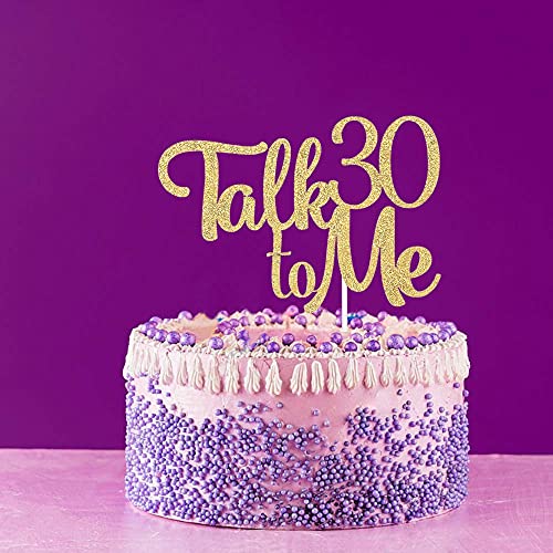 Festiko®Gold Glitter Talk 30 to Me Cake Topper - 30th Birthday Cake Topper, 30th Birthday Party Decoration - Image 4