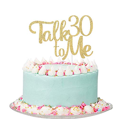 Festiko®Gold Glitter Talk 30 to Me Cake Topper - 30th Birthday Cake Topper, 30th Birthday Party Decoration - Image 1