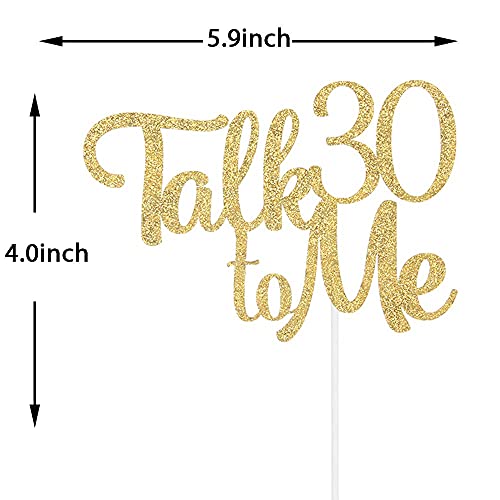 Festiko®Gold Glitter Talk 30 to Me Cake Topper - 30th Birthday Cake Topper, 30th Birthday Party Decoration - Image 2
