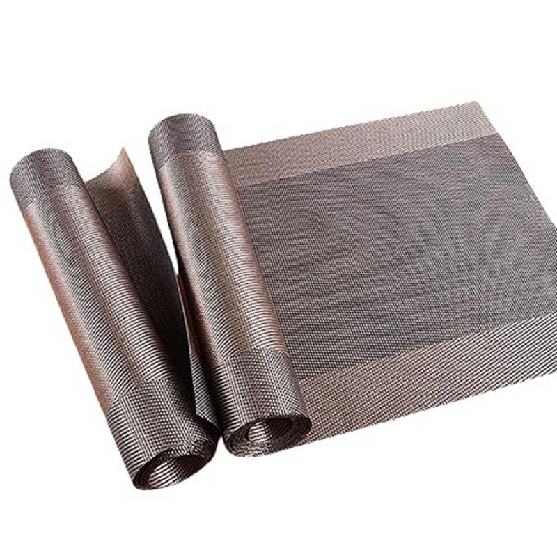 TASKHOUSE Table Runner Non-Slip, Durable PVC Woven Vinyl, Stain Resistant for Kitchen, Dining Table, Bedroom (Brown, Pack of 2) - Image 1