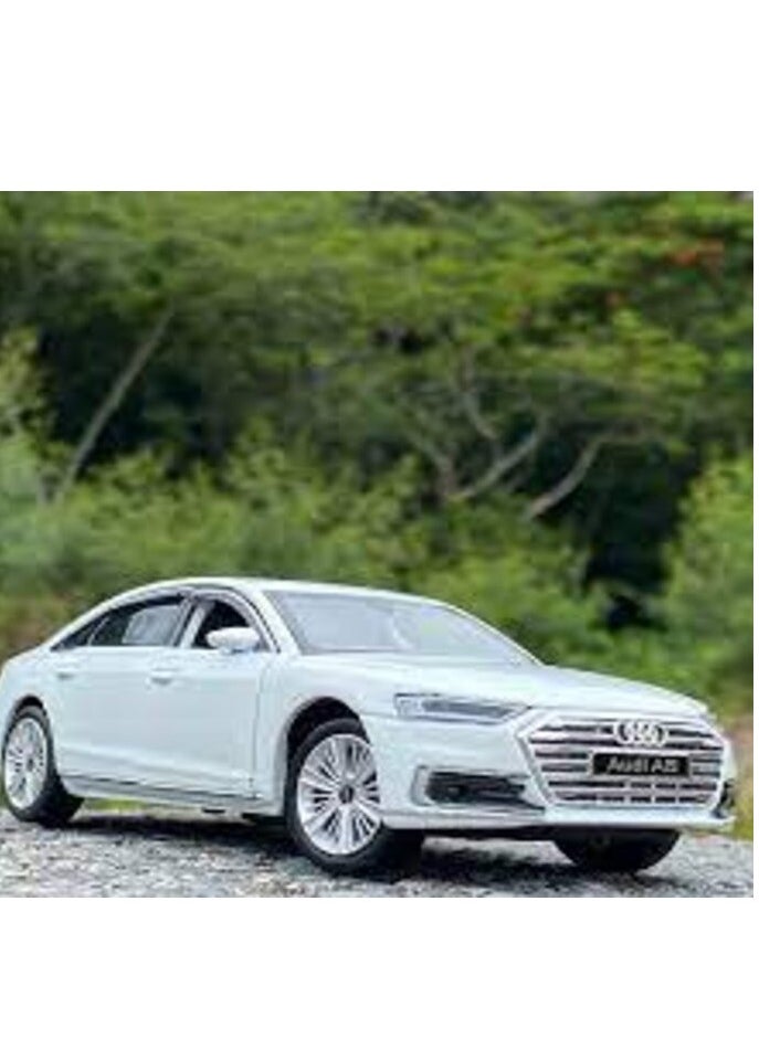 Audi 1:22 scale metal car, large cast metal with opening doors, pull-back action, working headlights and rear lights, multiple colours  - Image 1