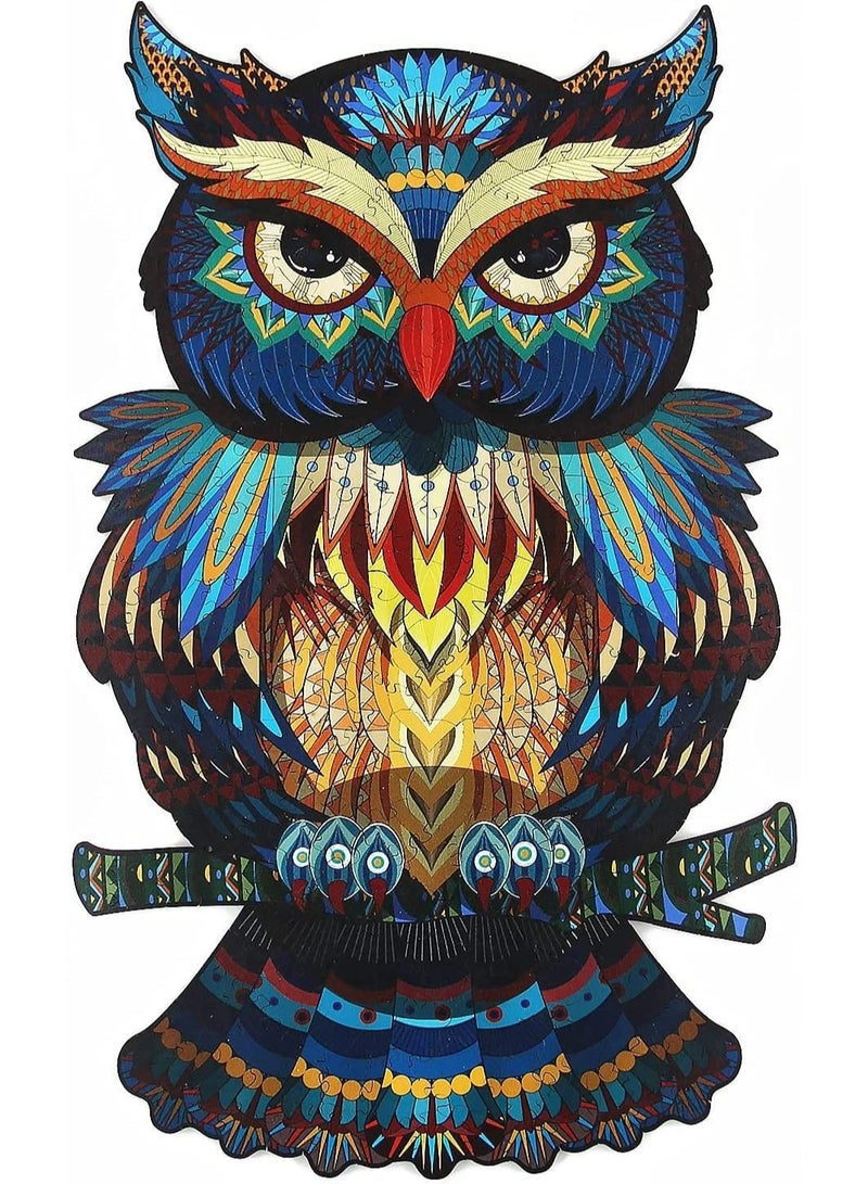 Wooden Jigsaw Puzzles 3D Wooden Animals Shaped Puzzles Best Gift for Adults and Kids DIY Puzzle Piece, Colorful Unique Shaped Owl Puzzles - Image 1