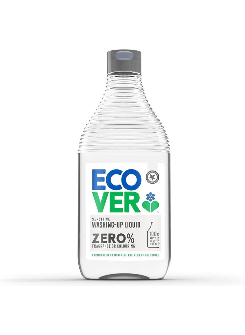 Ecover Zero Sensitive Dishwashing Liquid 450ml – Unscented, Biodegradable, Gentle on Hands, Eco-Friendly - Image 1