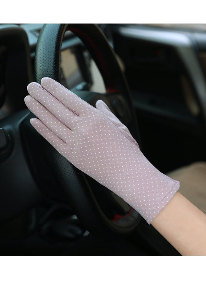 Women Summer UV Protection Gloves Non-Slip Sunblock Driving Gloves Touchscreen Mittens (Pink)  - Image 2