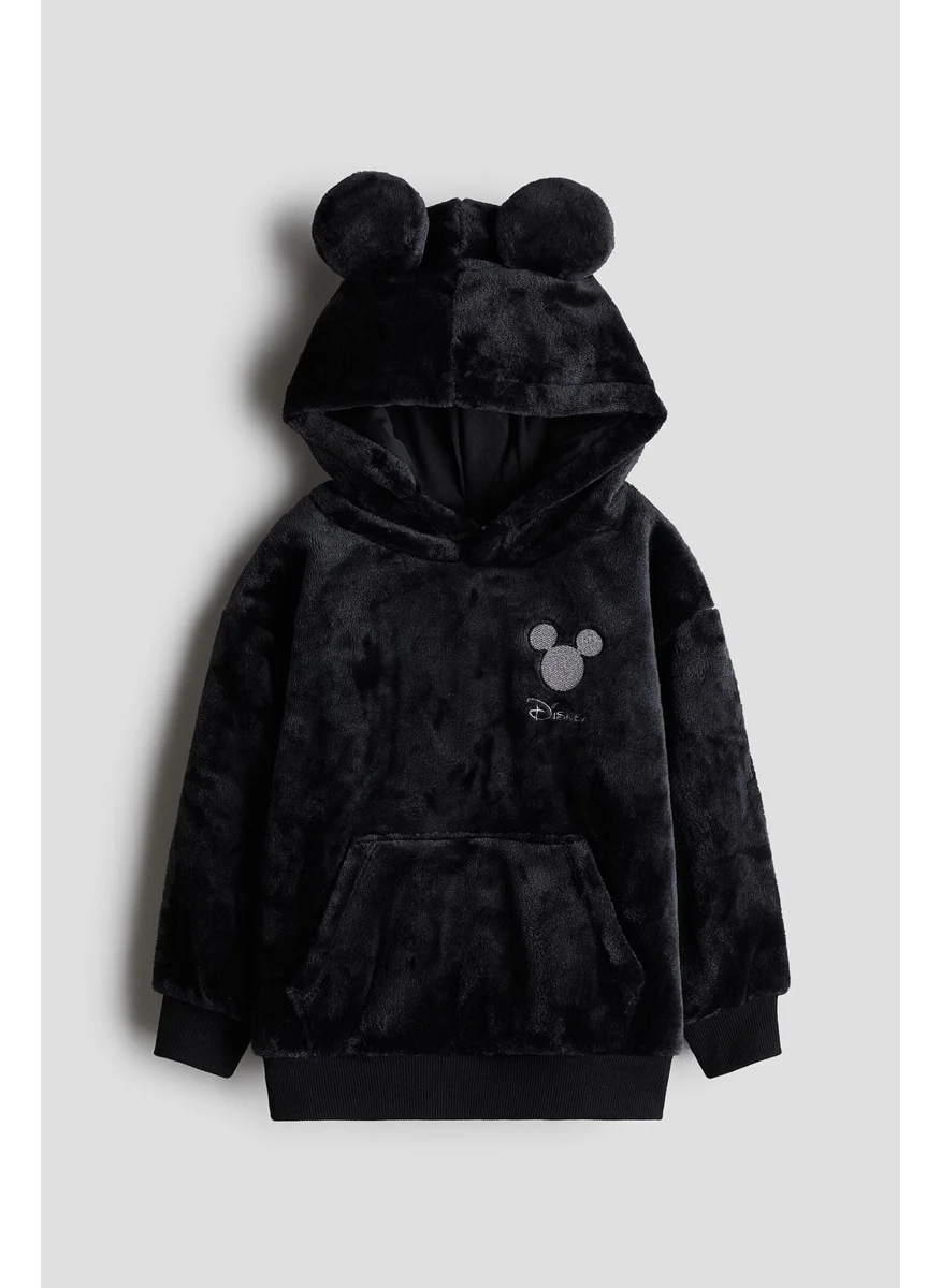 H&M Printed Pile Hoodie