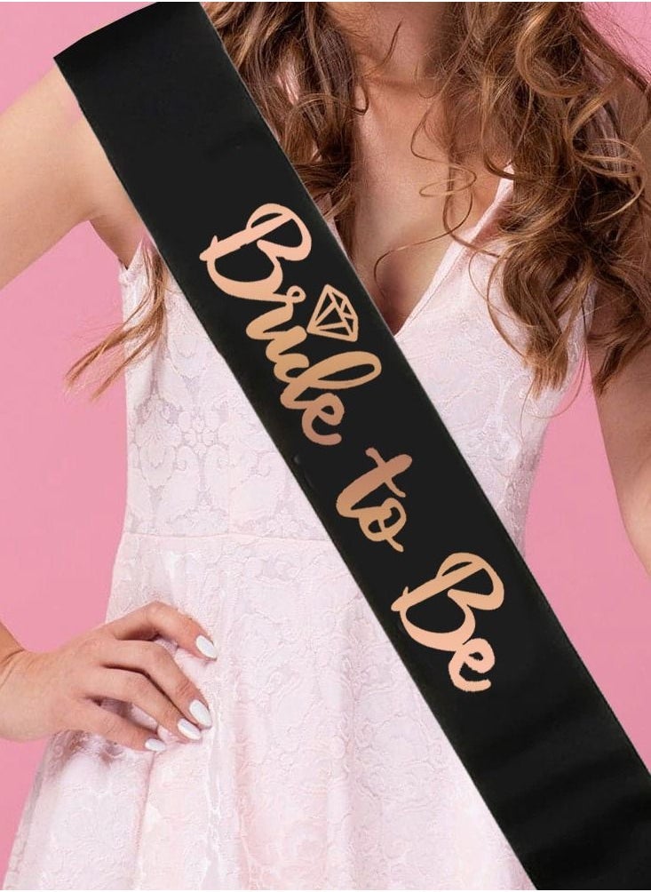 VITION Bride To Be Sash Party Wedding Decorations Party Favors Accessories Black - Image 1