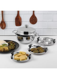 VINOD Vinod Gen-Z Stainless Steel Multi Kadai with 6 Plates - 19 cm| 2 Idli, 2 Dhokla and 1 Patra Plate | All in One Multi Purpose Kadhai | Induction and Gas Base | Small - 2 Year Warranty  - Image 2