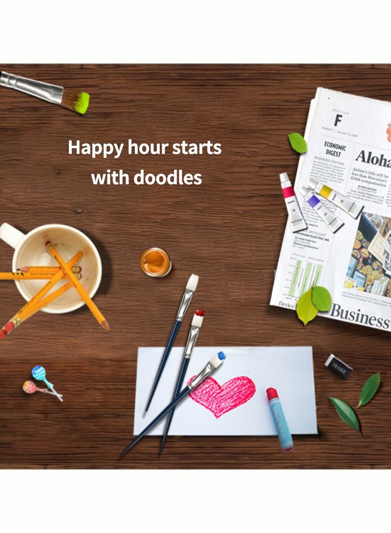 176 PCS Wooden Box Brush Set Watercolor Pen Crayon Oil Pastel Painting Supplies - Image 2